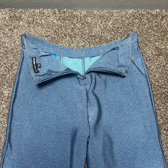 Fashion Nova Women’s Large Blue and Teal Striped High Rise Pants - Picture 11 of 14